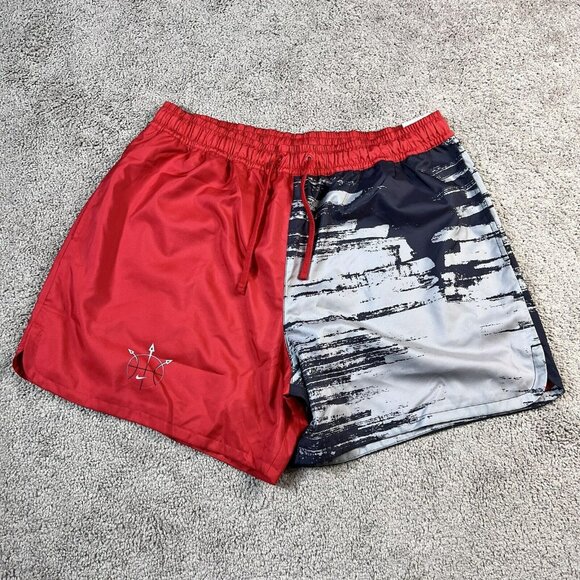 Nike Flow Summer Basketball Shorts Red Black Gray Men's Size XXL - Picture 1 of 5